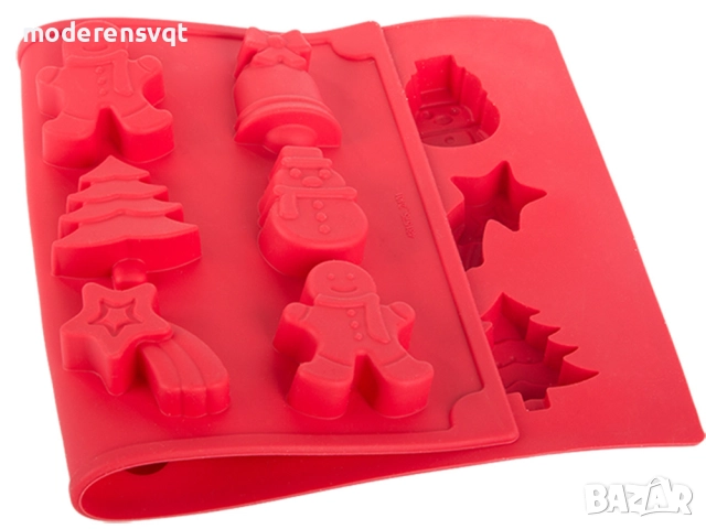 Силиконова форма за коледни сладки 15 броя, снимка 3 - Форми - 52640269