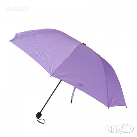 1785 Ръчен тройно сгъваем чадър за дъжд противоветрен едноцветен, снимка 9 - Други - 31009264