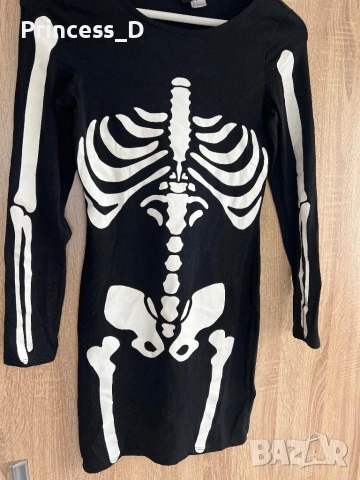 Рокля H&M скелет принт