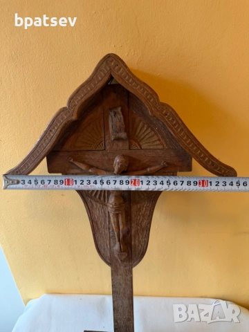 старо дървено разпятие, снимка 9 - Антикварни и старинни предмети - 54100410