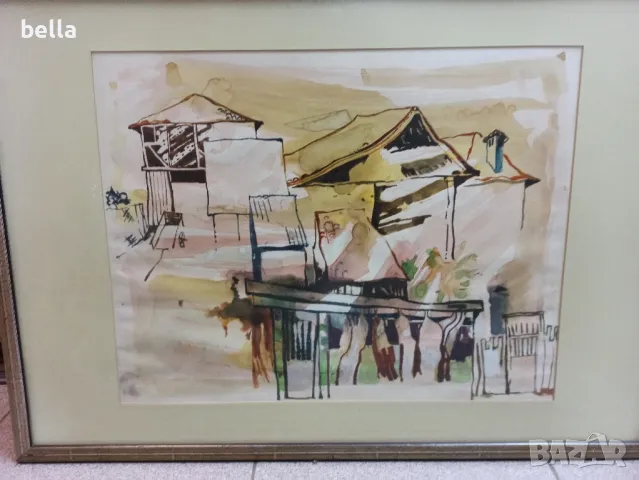 АКВАРЕЛ,СМЕСЕНА ТЕХНИКА НА ХУД.ВАЛЕРИ НИКИФОРОВ, снимка 4 - Други ценни предмети - 49100156