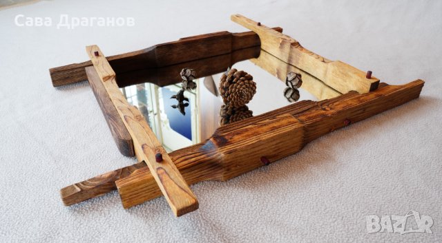 Дървена рамка с огледало, снимка 15 - Огледала - 36689967