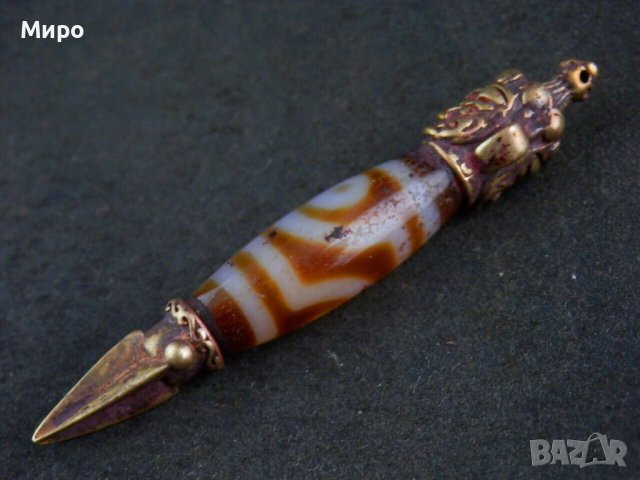 ''ДВЕ ОЧИ" ЕСТЕСТВЕН АХАТ ТИБЕТ НЕПАЛ МЕДАЛЬОН ТАЛИСМАН АМУЛЕТ, снимка 8 - Колиета, медальони, синджири - 42026130