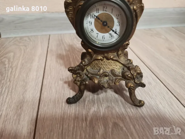 Стар бронзов работещ часовник, снимка 4 - Антикварни и старинни предмети - 55852036