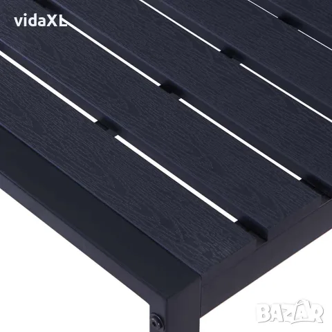 vidaXL Градинска пейка, 120,5 см, PS дъска, черна, снимка 3 - Градински мебели, декорация  - 56147630