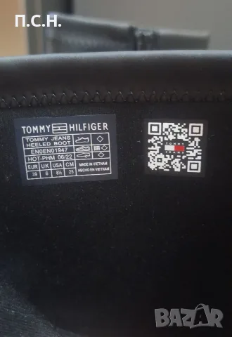 Tommy Hilfiger нови черни боти на ток, снимка 4 - Дамски боти - 56197689