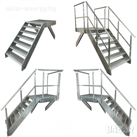 Метално стълбище с площадка 7 стъпала | За монтаж към стена | Поцинковано, снимка 4 - Други - 54236208