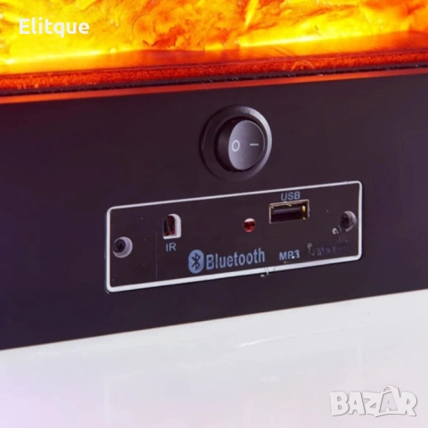 Електрическа камина с Bluetooth и реалистичен пламъчен ефект, снимка 3 - Друга електроника - 52714247