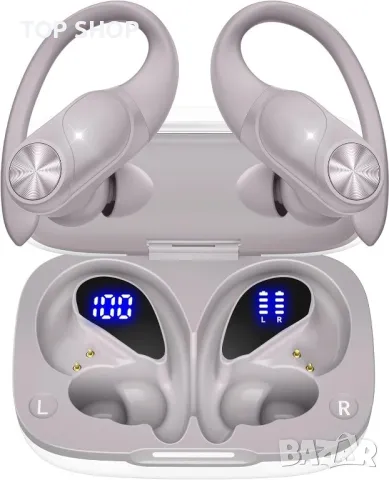 GameXtrem Безжични слушалки Bluetooth с калъф за безжично зареждане,IPX7 водоустойчиви, бели и черни