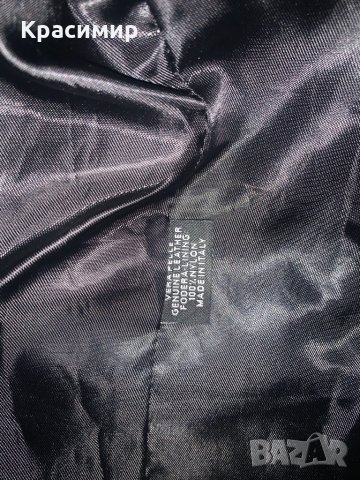 Дамско яке от естествена кожа от Италия-черно, снимка 2 - Якета - 31359335