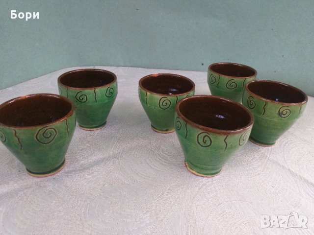 Чаши за ракия керамика 6 броя, снимка 5 - Чаши - 34027577