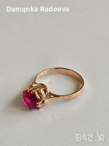 СССР златен пръстен 14 карата, снимка 4 - Пръстени - 49847763