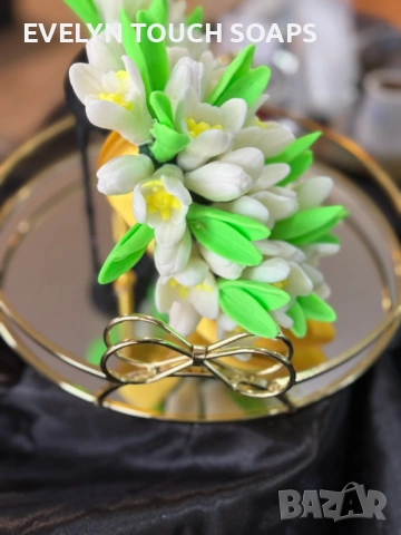 Букет „Кокичета“ от глицеринов сапун, снимка 13 - Козметика за тяло - 53277493