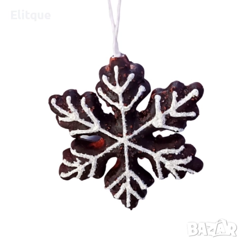 Декоративна фигурка играчка за елха коледна бисквитка. ВАРИАНТИ: Елха,Кексче, Снежинка, снимка 4 - Други стоки за дома - 52903683