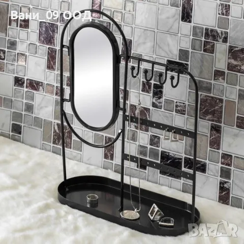 Метална поставка за бижута с огледало, снимка 2 - Декорация за дома - 47740107