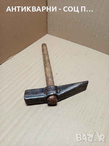 Соц Стар Каменоделски Инструмент Чук 0.850кг., снимка 3 - Антикварни и старинни предмети - 52665832