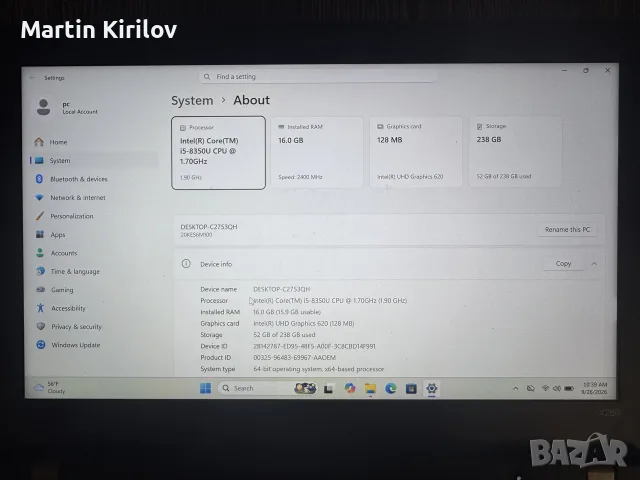 Lenovo X280 16GB RAM, нова батерия, Full HD IPS, снимка 2 - Лаптопи за работа - 56249468