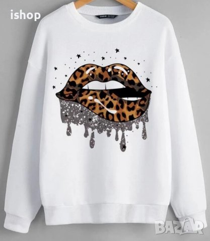 Бяла Блуза Leopard Mouth, снимка 2 - Блузи с дълъг ръкав и пуловери - 42555669