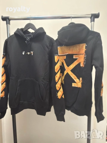 Off-White Черен Мъжки Суичър , снимка 2 - Спортни дрехи, екипи - 52854890
