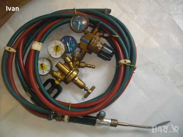 ОКСИЖЕН MESSER GRIESHEIM STARLET 1201 АЦЕТИЛЕНОВА ОКСИЖЕННА ГОРЕЛКА 2Х5м МАРКУЧИ И РЕДУЦИР ВЕНТИЛИ 