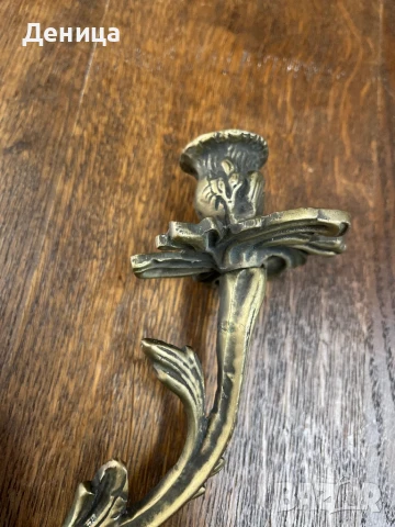 Масивен месингов свещник Богата орнаментика  , снимка 7 - Други - 50932757