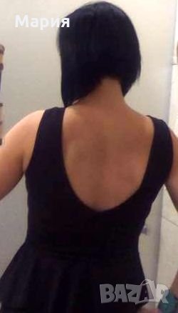PIAZA ITALIA нова черна рокля с пеплум и гол гръб, снимка 5 - Рокли - 29231143