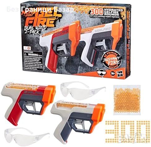 Нов Комплект Nerf Gelfire - 2 Бластера, 300 Патрона, за деца 14+ години , снимка 2 - Други - 44206746