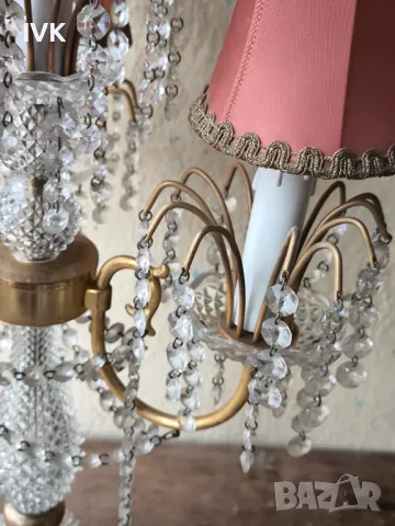 Кристална настолна лампа , снимка 3 - Антикварни и старинни предмети - 49966637