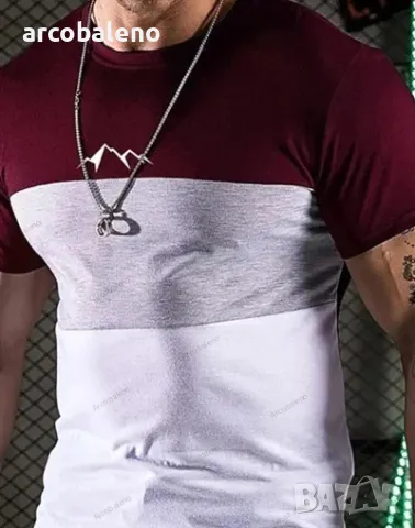 Свободна мъжка тениска с кръгло деколте и къс ръкав с цифров печат, 3цвята , снимка 4 - Тениски - 48473976