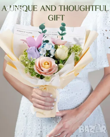 ROKR Flower Bouquet 3D пъзел букет модели комплекти за възрастни, изкуствени цветя, 450*320*420 мм, снимка 3 - Други стоки за дома - 47846806