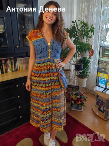 Лятна рокля изработена на една кука , снимка 2 - Рокли - 54325245