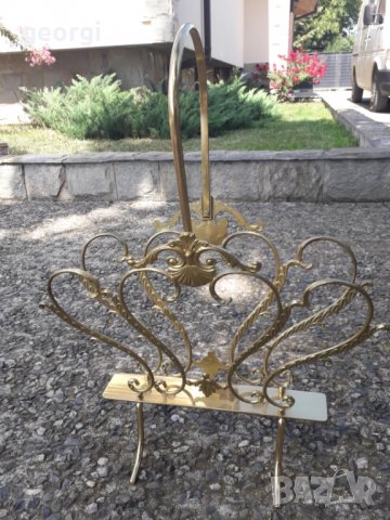 Уникална бронзова поставка за вестници и списания, снимка 7 - Декорация за дома - 34038850