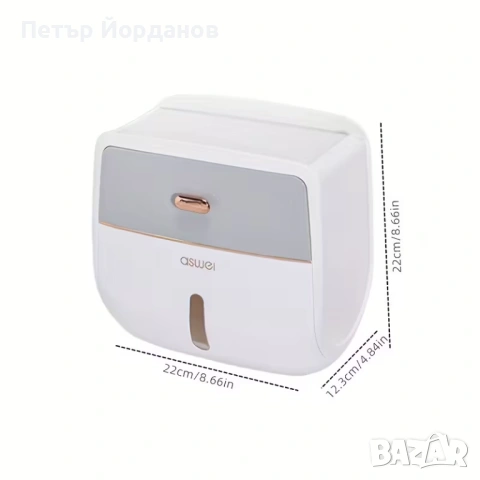 Стенна водоустойчива кутия за тоалетна хартия с двойно отделение – без пробиване, снимка 4 - Други стоки за дома - 53230542