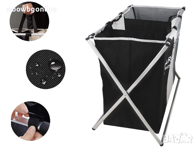 Кош за пране с 3 отделения – сгъваем, 135 л, снимка 9 - Други стоки за дома - 51822933