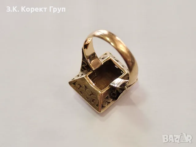 Златен пръстен 14К "Й" / 8,14 гр., снимка 5 - Пръстени - 56084098