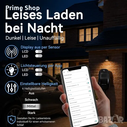 11kW зарядна станция, 3-фазна, WiFi, Type 2, 6м кабел, 2х RFID карти за достъп, LEISHENG ENERGY, снимка 3 - Аксесоари и консумативи - 56121251
