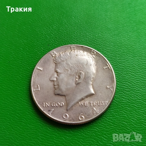1/2 долар 1964 г. Сребро, снимка 2 - Нумизматика и бонистика - 53291578