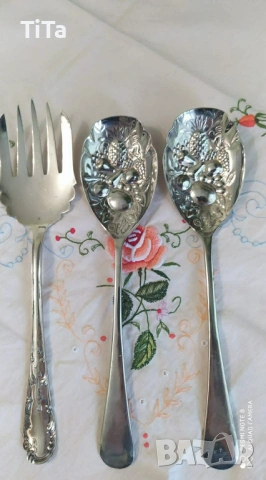 Английски посребрени прибори за сервиране, снимка 13 - Прибори за хранене, готвене и сервиране - 54058177