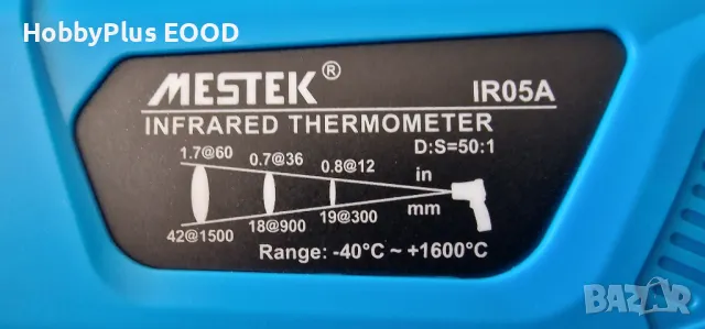 1600°С Безконтактен лазерен термометър , снимка 6 - Измервателни инструменти - 50402740