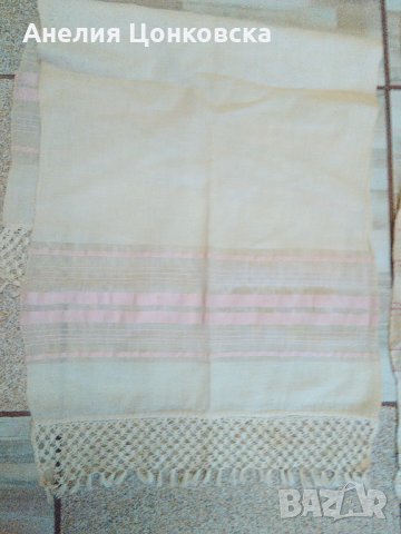 Старинна кенарена кърпа с дантела №2, снимка 4 - Антикварни и старинни предмети - 29987304