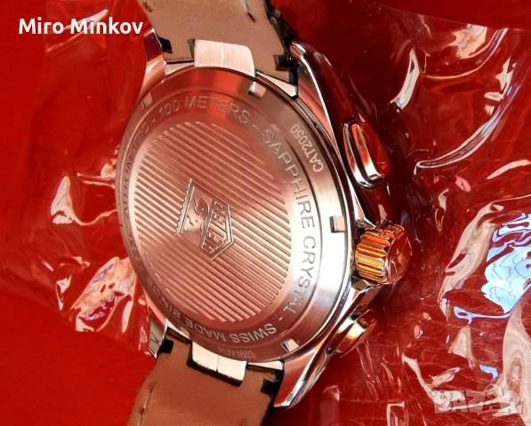 ПРОДАВАМ ЗЛАТЕН ЧАСОВНИК TAG HAUER, модел LINK Calibre 16, като нов, снимка 5 - Мъжки - 52707003