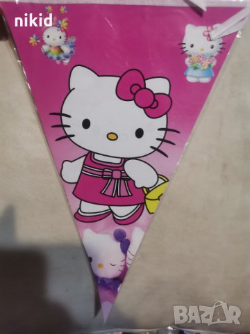  Hello Kitty Коте Кити Гирлянд Знаменца Знамена Флаг Банер, снимка 3 - Декорация за дома - 21233108