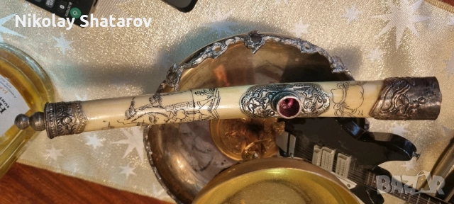 Стара лула слонова кост , снимка 2 - Антикварни и старинни предмети - 51775008