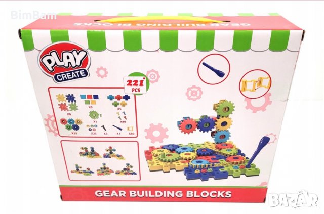 Конструктор / GEAR BUILDING BLOCKS / PLAY CREATE, снимка 2 - Конструктори - 37643755