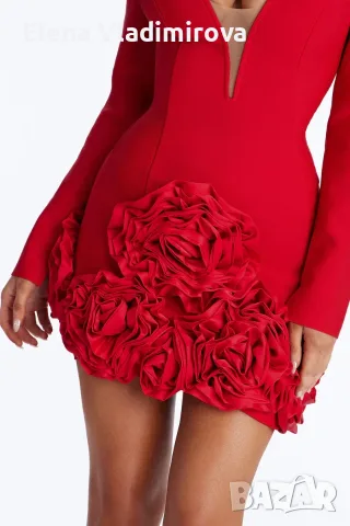 Оригинална Мини Рокля 3D апликация - бранд Fashion Nova, снимка 2 - Рокли - 56058688