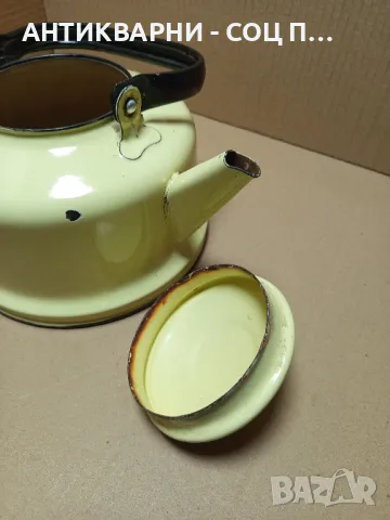 Соц Стар Емайлиран Български Чайник., снимка 7 - Антикварни и старинни предмети - 49577322