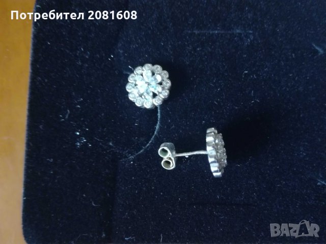 Сребърни обеци с цирконий, снимка 2 - Обеци - 31756740