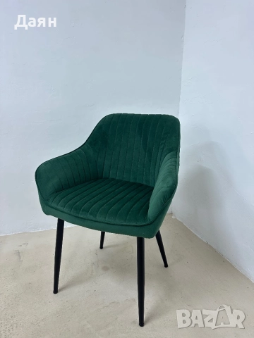 Кадифен трапезен стол SONGMICS с подлакътници 