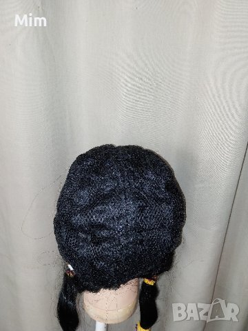 90 см Черна перука на  две плитки , снимка 4 - Аксесоари за коса - 42778744