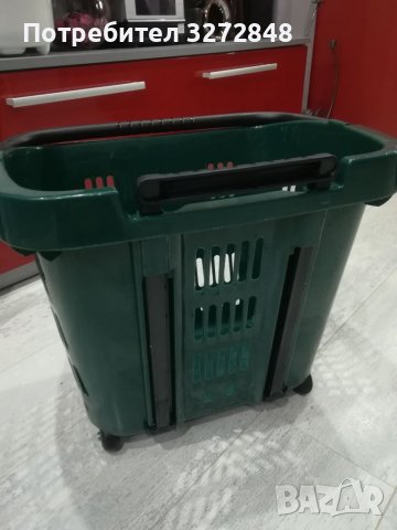 Пластмасов кош на колелца с телескопична дръжка , снимка 2 - Други стоки за дома - 39821328